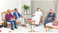 QC First Vice-Chairman Mohamed bin Ahmed bin Twar Al Kuwari with Dr Ameha Sebsibe, Head of Livestock and Fisheries at the IGAD Centre for Pastoral Areas & Livestock Development and other delegates during their meeting.