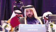 Chief Executive Officer of Qatar Media Corporation H E Sheikh Abdulaziz bin Thani Al Thani attending the conference.