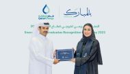 Minister of State for Energy Affairs and President and CEO of QatarEnergy, H E Saad Sherida Al Kaabi honoring students during the graduation ceremony.