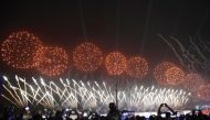Fireworks display to mark the first day of Eid Al Fitr at Katara yesterday. Amr Diab/The Peninsula