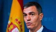 Spanish Prime Minister Pedro Sanchez addresses a press conference with the Norwegian prime minister during a bilateral meeting in Oslo in April 12, 2024. (Photo by Terje Pedersen / NTB / AFP) / Norway OUT
