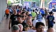 Voters queue at a polling station set at the Atlapa Convention Centre in Panama City on May 5, 2024, during Panama's presidential election. (Photo by MARTIN BERNETTI / AFP)
