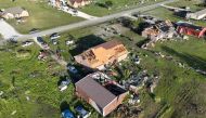 This handout photo taken on May 26, 2024, courtesy of Jacob Chambers shows an aerial view of widespread damage from a tornado in Valley View, Texas. Photo by Jacob CHAMBERS / HANDOUT / AFP.