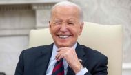 US President Joe Biden laughs during a bilateral meeting with Secretary General Jens Stoltenberg of NATO in the Oval Office of the White House in Washington, DC, June 17, 2024. (Photo by Saul Loeb / AFP)
