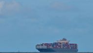 A cargo ship loaded with containers departs from the Colombo International Container Terminal (CICT) in Colombo on July 1, 2024. (Photo by Ishara S.Kodikara / AFP)

