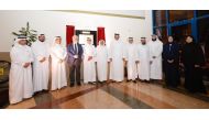 Minister of Awqaf and Islamic Affairs H E Ghanem bin Shaheen Al Ghanim with officials during the inauguration of the competition.