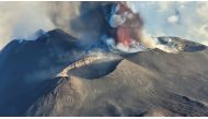 A picture shows the eruption of the Mount Etna volcano on July 4, 2024 in Sicily. (Photo by Giuseppe Distefano / various sources / AFP)
