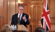 Britain's Prime Minister Keir Starmer holds a press conference at the end of his cabinet's first meeting in Downing Street in London on July 6, 2024. (Photo by Claudia Greco / POOL / AFP)