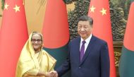 Chinese President Xi Jinping meets with Prime Minister Sheikh Hasina of the People's Republic of Bangladesh at the Great Hall of the People in Beijing, capital of China, July 10, 2024. (Xinhua/Ding Lin)
