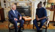 Britain's King Charles III (L) meets British actor Idris Elba during an event for The King's Trust to discuss youth opportunities, at St James's Palace in central London on July 12, 2024. (Photo by Yui Mok / POOL / AFP)
