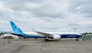 A Boeing 777X flight test aircraft is moved at the Everett Delivery Center on June 26, 2024 in Everett, Washington. (Photo by Jennifer Buchanan / POOL / AFP)