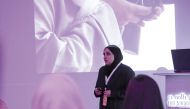 Guest speaker Mashael al Hejazi addressing the event.