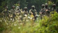 Ukrainian soldiers take part in a casualty simulation training excercise operated by Britain's armed forces, as part of the Interflex programme, in southern England, on August 22, 2024. (Photo by Justin Tallis / AFP)