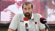 New Qatar handball team’s coach Veselin Vujovic speaks during a press conference.