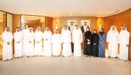 Minister of Communications and Information Technology H E Mohammed bin Ali Al Mannai with the first batch of MCIT employees selected for the Overseas Internship Program.
