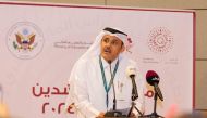Director of QCDC Abdulla Ahmed Al Mansoori addressing the opening of 2024 Career Counselors Hub at Education City yesterday.