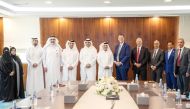Community College of Qatar and Bridgewater State University officials during the MoU signing ceremony.
