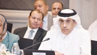 Minister of Labour H E Dr. Ali bin Smaikh Al Marri during the meeting.