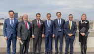 Qatari and German diplomats and officials during the meeting.