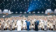 Chief of Staff of the Armed Forces  H E Staff Lieutenant-General (Pilot) Salem bin Hamad bin Aqeel Al Nabit along with other officials during the seminar.