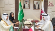Director-General of Qatar News Agency (QNA) H E Ahmed bin Saeed Al Rumaihi meeting with President of the Saudi Press Agency (SPA) H E Ali Alzaid yesterday.
