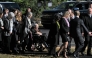 File photo: Former president Jimmy Carter, along with family members, arrives for the funeral of former first lady Rosalynn Carter last year / Washington Post