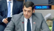 Second Secretary of the Permanent Mission of Qatar to UN, Sheikh Abdulrahman bin Abdulaziz Al Thani speaking at the meeting.