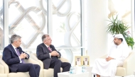 CEO of QFZ, Sheikh Mohammed bin Hamad bin Faisal Al Thani with Chairman of the Federal Executive Board of the German Mittelstand (BVMW), Christoph Ahlhaus during the meeting.