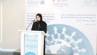 Chairperson of National Human Rights Committee H E Maryam bint Abdullah Al Attiyah speaking during the event.