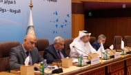 Mwani Qatar CEO Capt. Abdullah Mohamed Al Khanji with other officials at the meeting, yesterday.