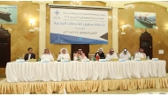 Chairman and Managing Director of S’hail Jaber Ali R A Al Mohannadi with other officials at the meeting.