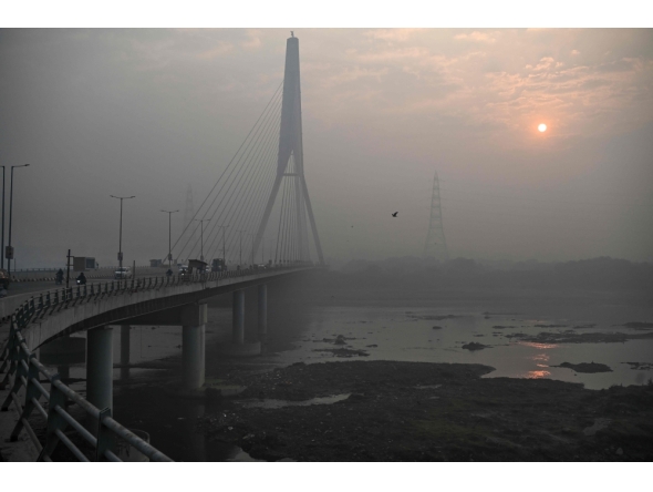 File photo showing Signature Bridge over Yamuna River in Delhi. AFP.