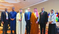 Qatar Olympic Committee First Vice President Mohammed bin Yousef Al Mana poses for a photo with the Association of National Olympic Committees of Africa officials.