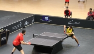 Action during the semi-finals of the Amir Cup Table Tennis Championship.