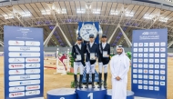 Director of Support Services Sector at Hathab, Omar Al Buainain presented the trophies to Small Tour podium winners.