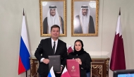 UDST Director of Partnerships and Engagement Najla Al Naemi (right) and Deputy Director of Innopolis University Aleksei Pavlov during the event.
