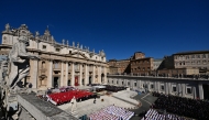 A general view of Pope Francis' funeral ceremony at St Peter's Square in the Vatican on April 26, 2025. (Photo by Tiziana FABI / AFP)
