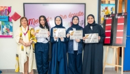 Students with an official at the event.