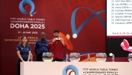 Qatar's Mohammed Abdulwahab picks a player during the draw ceremony yesterday.
