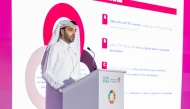 Nasser Mohammed Kazem Al Ansari, Director of Public Relations & Communication Department at NPC addressing the gathering.