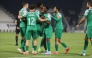 Al Ahli’s Abdulrasheed Umaru (second right) celebrates with teammates after netting the extra-time winner against Qatar SC in the Amir Cup Round of 16 yesterday. 