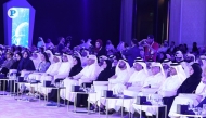 Speaker of the Shura Council H E Hassan bin Abdullah Al Ghanim with Their Excellencies Ministers and officials during the opening of the conference. Pic: Rajan Vadakkemuriyil /The Peninsula