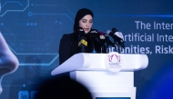 NHRC Chairperson H E Maryam bint Abdullah Al Attiyah addressing the closing ceremony of the conference yesterday. 