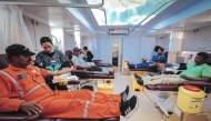 GWC employees taking part in the blood donation campaign.