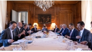 The Prime Minister and Minister of Foreign Affairs H E Sheikh Mohammed bin Abdulrahman bin Jassim Al Thani co-chairing the third annual Qatar-France Strategic Dialogue in Paris yesterday. 