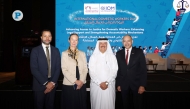 NHRC Vice-Chairman, Dr. Mohammed bin Saif Al-Kuwari with other officials at an event on protection of domestics workers in Doha yesterday. Pic: Salim Matramkot/The Peninsula 