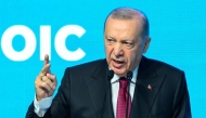 Turkey's President Recep Tayyip Erdogan speaks during the 51st session of the Council of Foreign Ministers of the Organization of Islamic Cooperation (OIC) in Istanbul, on June 21, 2025. (Photo by Yasin AKGUL / AFP)