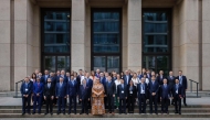 Participants at the meeting of the International Follow-up Committee on Libya in Berlin.