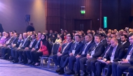 QC Chairman Sheikh Khalifa bin Jassim bin Mohamed Al Thani with other officials during the 4th edition of Arab-British Economic Summit in London.