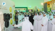Minister of Municipality H E Abdullah bin Hamad bin Abdullah Al Attiyah with Their Excellencies Ministers and other dignitaries at the exhibition. Pic: Rajan Vadakkemuriyil/The Peninsula 